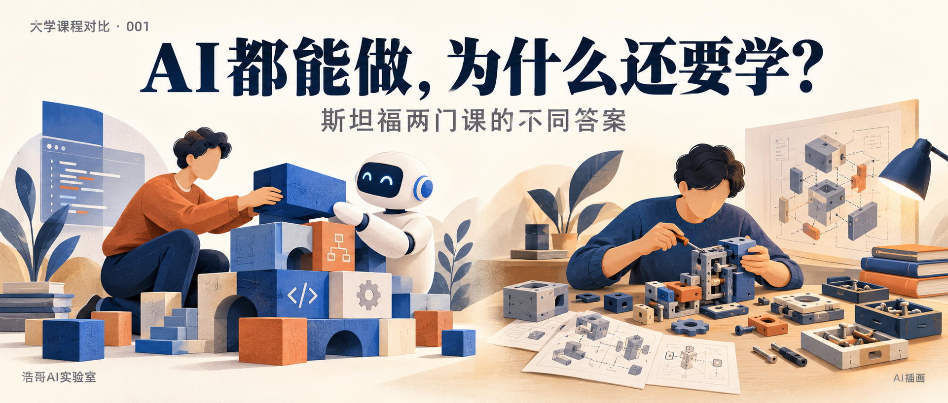 斯坦福两种AI课堂:一边学习与AI协作开发,一边亲手实现模型基础。